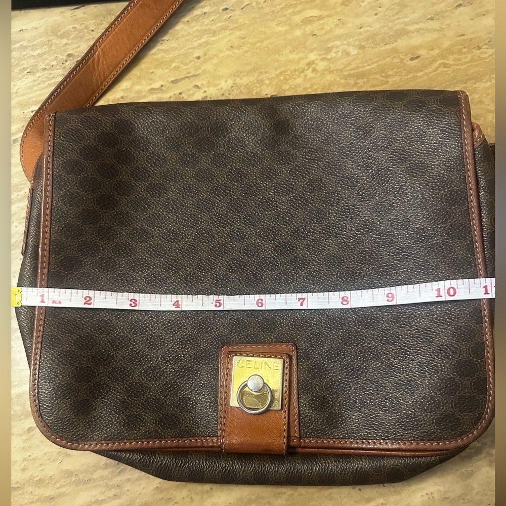 Celine Macadam Brown Leather Shoulder Bag - Picture 14 of 15